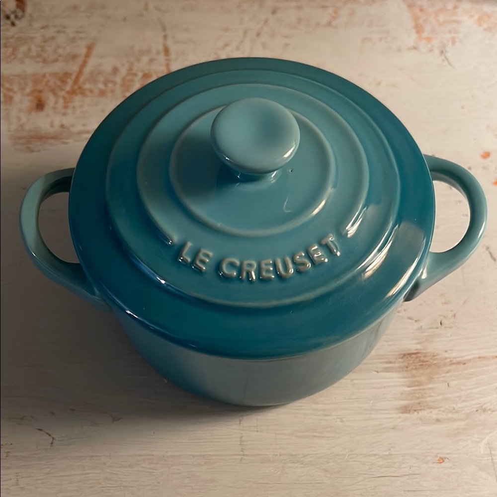 Le Creuset Blue Stoneware Mini Cocotte